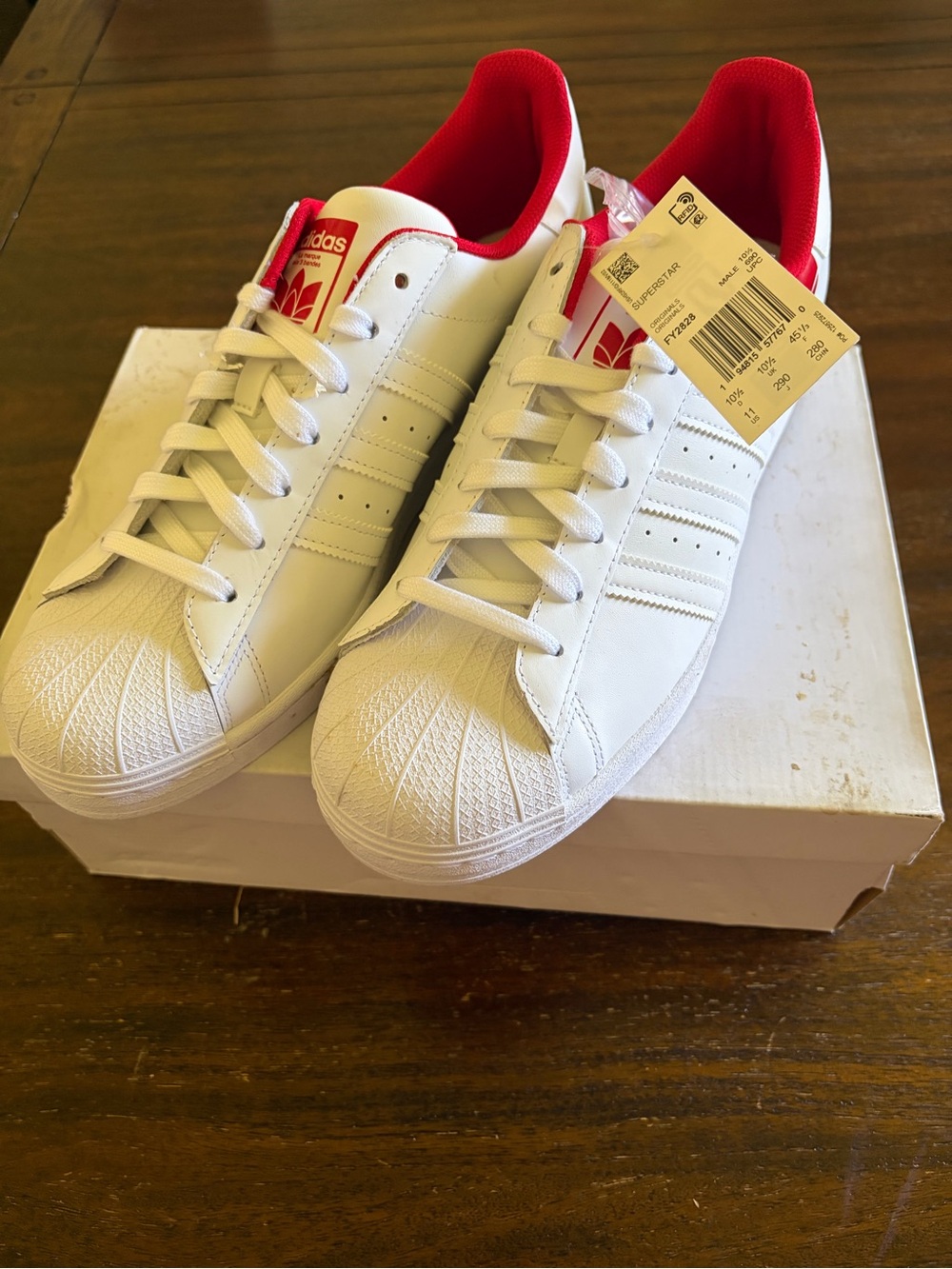 adidas Superstar FY2828 Scarlet Red Trefoil Men’s Size 11 New w/ Box Extra Laces